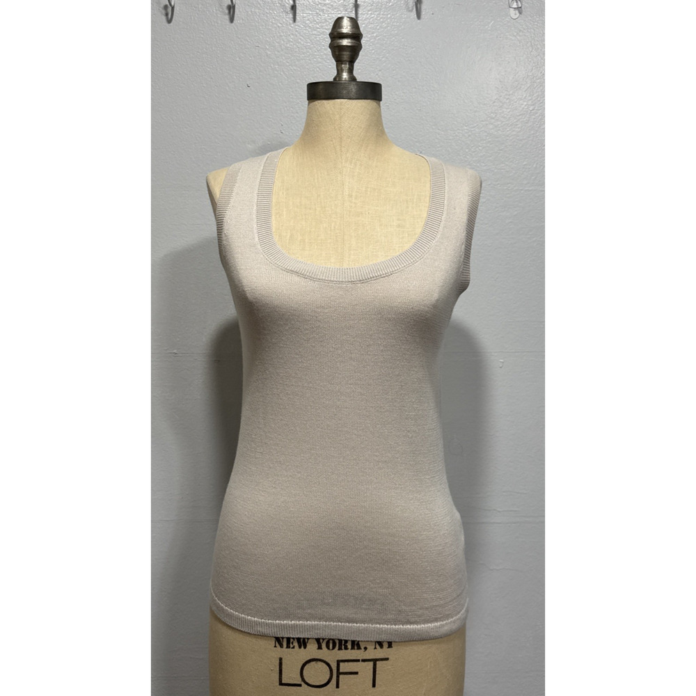 Zara Womens Knit Tank Top Acrylic Wool blend Size S Light Brown Sleeveless Layer
